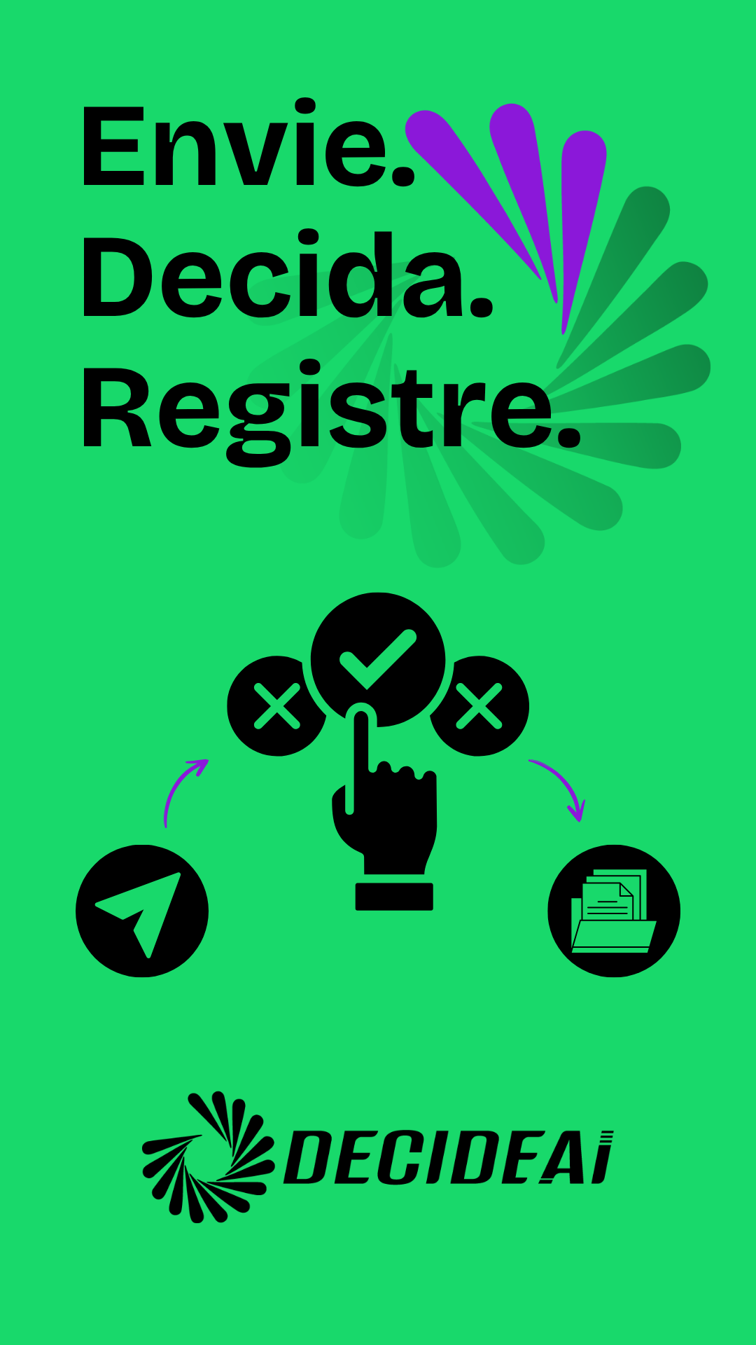 Interface DecideAI - Envie. Decida. Registre.